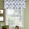 thumbnail image 3 of Blue Purple Spring Floral Curtain Valances for Windows, Kitchen Valance Window Treatments Panel 2 Pack, Summer Eucalyptus Leaves Rod Pocket Short Curtains for Bathroom Bedroom 42 x 12 Inch, 3 of 8
