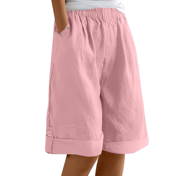 Pantalones Elásticos de Cintura para las Mujeres Casual Suelto Color Sólido Pantalones de Bolsillo, Cintura Alta Cómodos Joggers para Diario