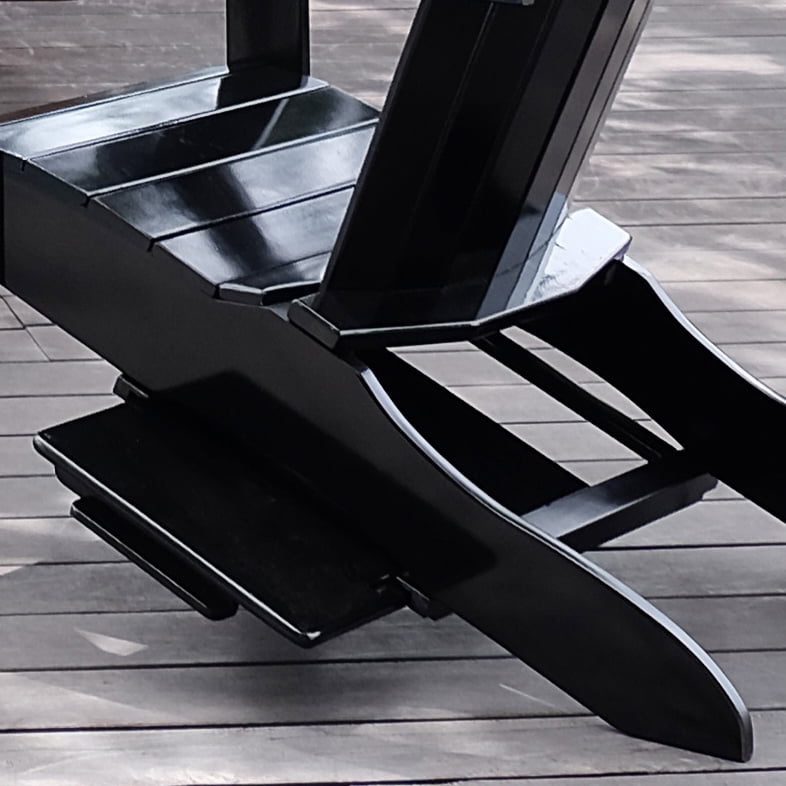 Alston Mahogany Wood Outdoor Adirondack Chair, Free Tray Table, Black