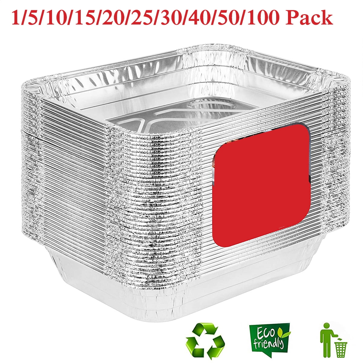 Aluminum Foil Pan | Aluminum Pan Disposable Aluminum Foil Pan Durable Disposable Grill Drip Tray | Deep Steam Pan and Oven Self-service Tray | Catering