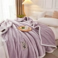 thumbnail image 5 of Throw Blanket Ultra Soft Thick Microplush Bed Blanket-All Season Premium Fluffy Microfiber Fleece Throw for Sofa Couch，Twin Size 59" x 79",Purple, 5 of 7
