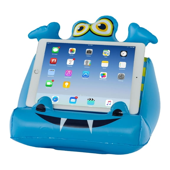 Bookmonster  Tablet and Book Stand Holder Inflatable for Kids Children, Reading in Bed at Home Travel, Soft Cushion Pillow, Gift Compatible with eReader/Smartphone (Darlie the Dragon)