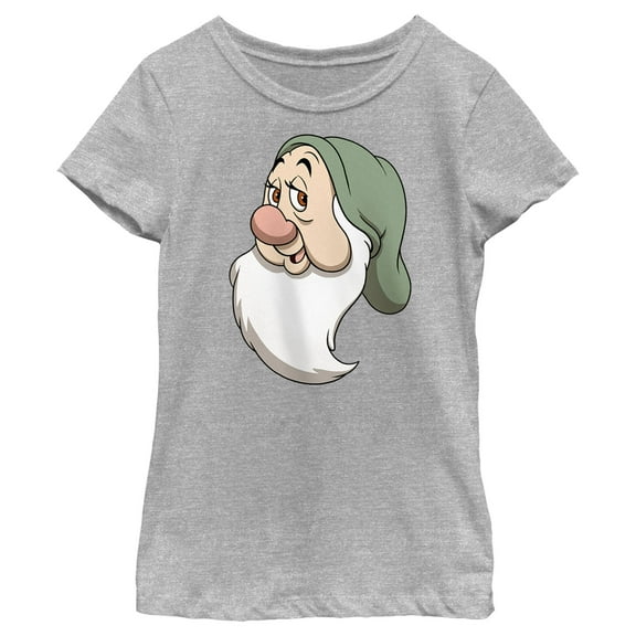 Girl's Snow White and the Seven Dwarfs Bashful's Face  Graphic Tee Athletic Heather Small