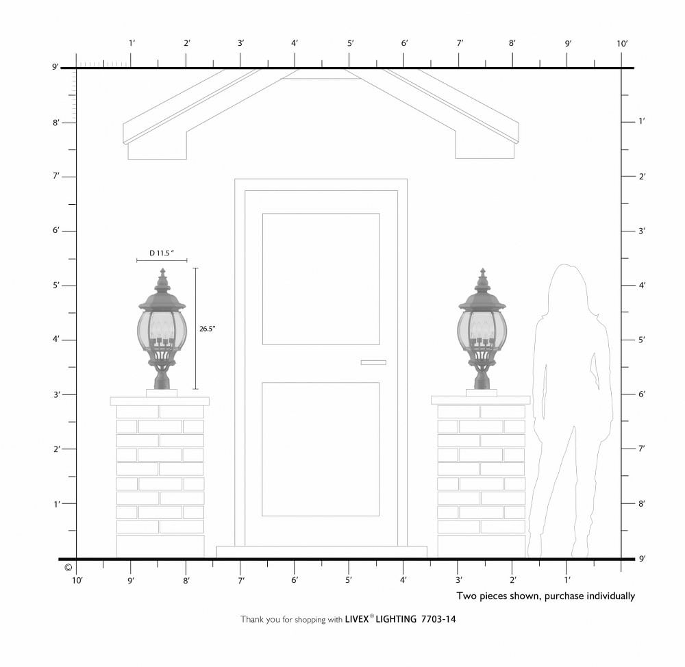 Livex Lighting - Frontenac - 4 Light Outdoor Post Top Lantern in Traditional