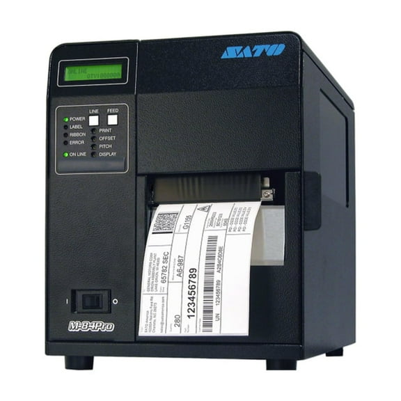 Restored SATO M84Pro Industrial Thermal Transfer Printer 203 DPI, 10 IPS, Ethernet Interface, Cutter, Model WM8420141 (Refurbished)