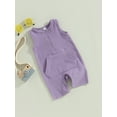 thumbnail image 3 of Coduop Infant Baby Boys Short Sleeve Bodysuit Basic Jumpsuit Button Closure Newborn Playsuit, 3 of 7