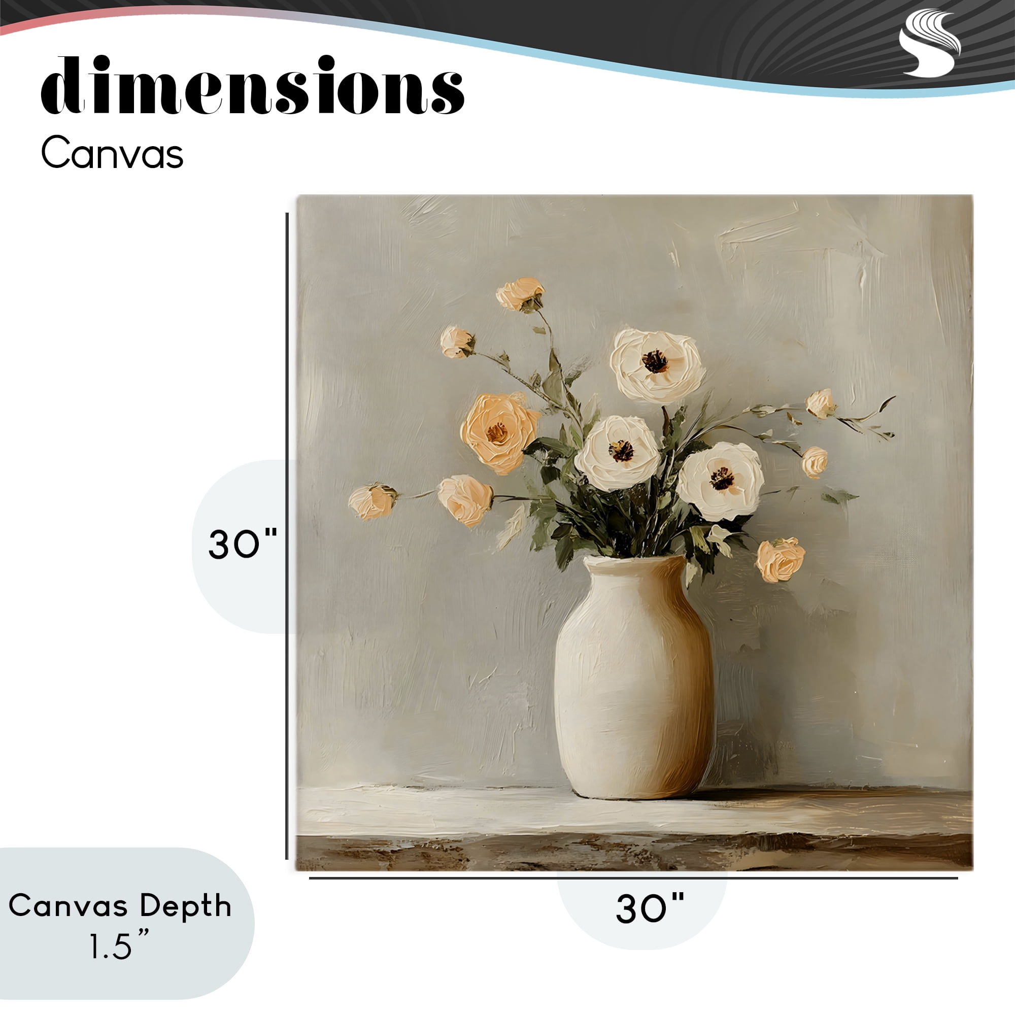 Stupell Industries Simple Floral Vase in Pastels Canvas Wall Art, design by Creative Studio