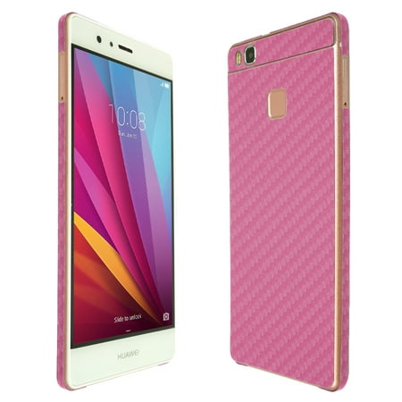Skinomi Pink Carbon Fiber Skin & Screen Protector for Huawei P9 Lite