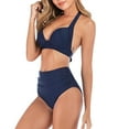 thumbnail image 5 of BONIXOOM Swimsuit Women Tankini None Solid Bikinis Bikini Summer Swimwears on Clearance Navy Size 12, 5 of 9