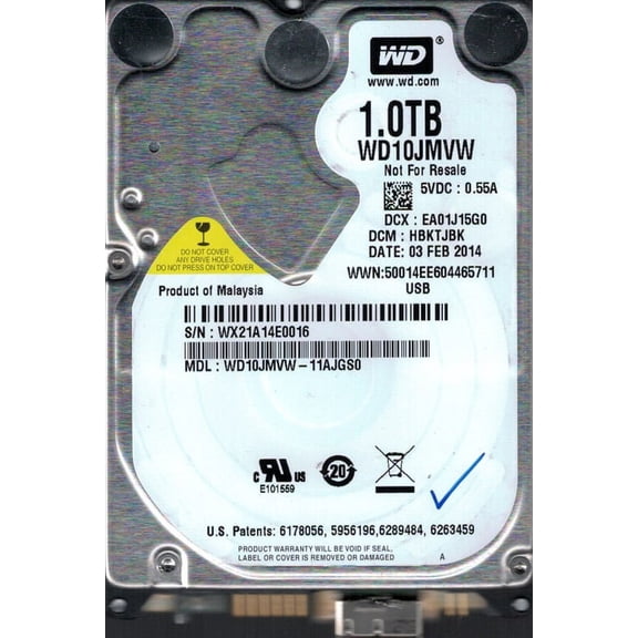WD10JMVW-11AJGS0 DCM: HBKTJBK WX21A Western Digital 1TB