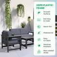 thumbnail image 3 of POTATO Outdoor Patio Furniture Set,2 Pieces Outdoor Chairs,HDPE Sofa Conversation Set, Weather Resistant,Gray, 3 of 7