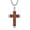 Rosewood Cross Pendant, variant on Wooden Cross Necklace for Men-Hawaiian Real Handmade Ebony Wood Cross Pendant Necklace Stainless Steel Chain, Mens Brown Cross Necklaces Koa Wood Jewelry Christian Baptism Crucifix Pendant for Men