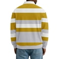 thumbnail image 5 of FRSASU Mens Waffle Knited Polo Shirts Striped Dressy thermal Basic Button Collar Long Sleeve Sweater Yellow, 5 of 5