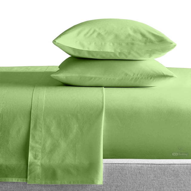 SGI Bedding 600TC 15" Profond Coton 4PC Feuille Ensemble Alaskan Très Grand 108x108" Sauge Solide