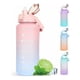 thumbnail image 2 of Botella de agua deportiva extragrande de 2,2 l, color azul y morado, a prueba de fugas y portátil para aventuras al aire libre y uso doméstico, 2 of 8