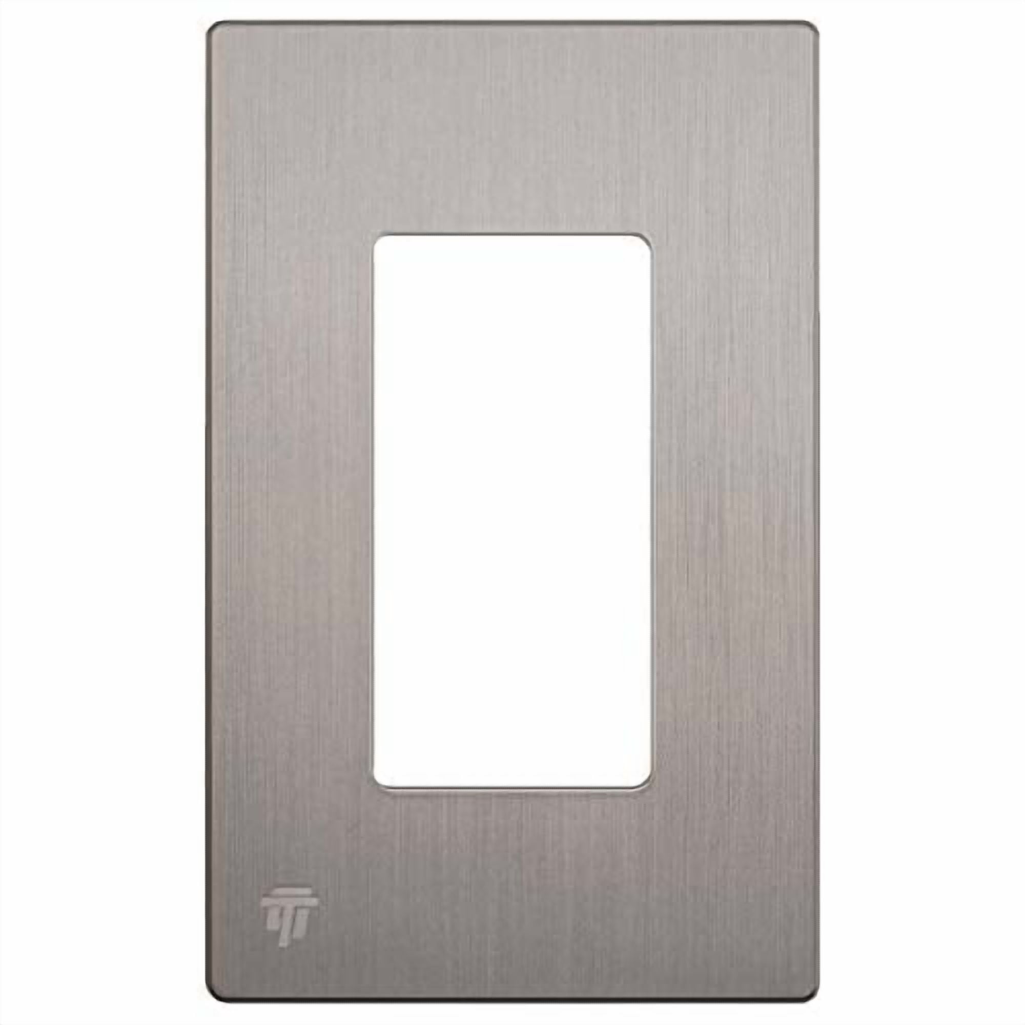ENERLITES Elite Series Screwless Decorator Wall Plate Child Safe Outlet Cover, Size 1-Gang, Unbreakable Polycarbonate Thermoplastic, SI8831-BNK, Brushed Nickel