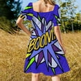 thumbnail image 3 of BOOM Comic Book Purple Pop Art Modern Fun Retro Cool Sleeveless Dress evening dress birthday dresses for women, 3 of 6