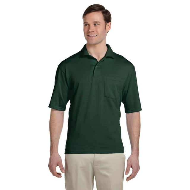 Jerzees Men's Five Point Left Chest Pocket Polo Shirt, Style 436MP