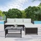 thumbnail image 2 of Zimtown Juego de Mimbre para Muebles de Exterior de Mimbre para Patio de 3pzas con Sillas de Dos Plazas Acolchadas, 2 of 7