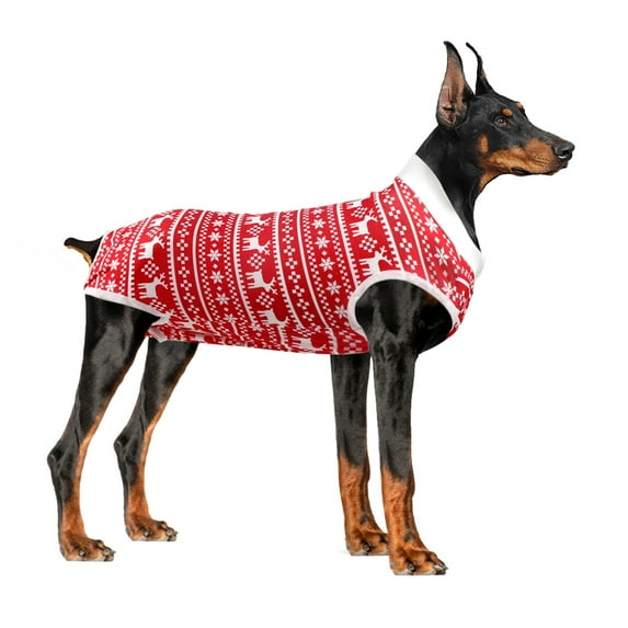 Dotoner Dog Recovery Suit Abdominal Wound Puppy Surgical Clothes Post-Operative Vest Pet After Surgery Wear Substitute E-Collar & Cone(2XL,Red)