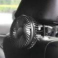 thumbnail image 1 of Car Fan Low Noise Angle Adjustable Rotatable Safety Grid Design USB Charging Single Head Fan 12V 24VSingle Head Backrest, 1 of 1