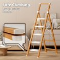 thumbnail image 4 of 3 Step Ladder,Aluminum Lightweight Folding 3 Step Stool with Anti-Slip Wide Pedal, 330lbs Capacity Step Ladder for Household,Kitchen,Office - BlackWoodgrain, 4 of 16
