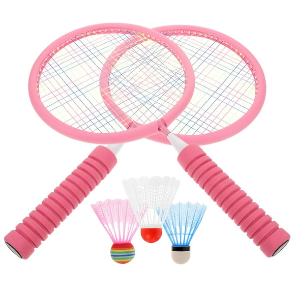 SHOWERORO 1Set Rosy Badminton Racket Set Outdoor Sports Equipment for Family Recreation and Hand Eye Coordination