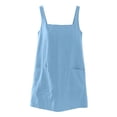 thumbnail image 5 of HBBIKVI Square Neck Mini Dress for Women Summer Sleeveless Shift Dress with Two Front Patch Pockets and Relaxed Silhouette for Everyday Casual Vacation Style, 5 of 9