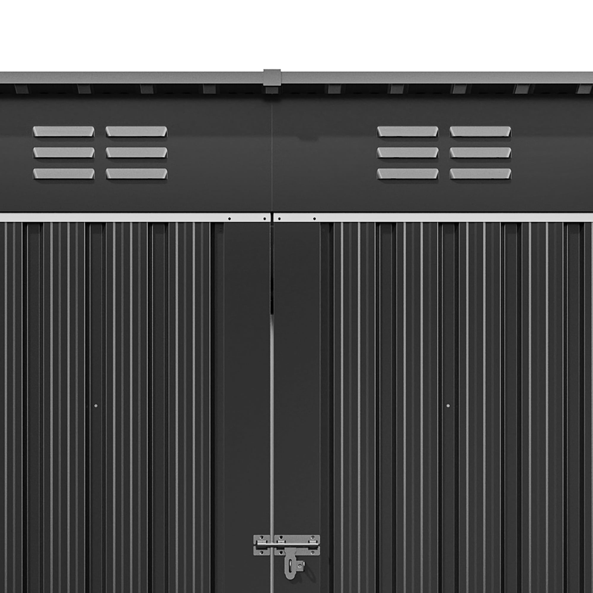 Uforic Oversized Storage Shed with Window, Ventilation, Lockable Doors, & Sloped Roof for Outdoor, Gray