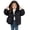 Black, variant on Lmnyox Puffer Jackets for Girls Solid Color Long Sleeve Windproof Hooded Coats Winter Warm Outwears with Pockets