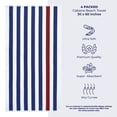 thumbnail image 4 of American Soft Linen, 100% Cotton 4-Pack Turkish Cabana Striped Beach Towels – Sand-Free, Soft & Absorbent, 30x60 Inches - Navy/Bordeaux, 4 of 10