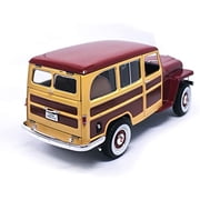 1955 Willys Jeep Station Wagon Dark Blue and White 1/18 Diecast Model Car by Road Signature