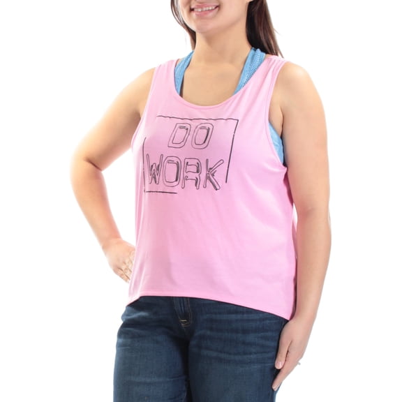 JESSICA SIMPSON Womens Pink Tie Low Back Do Work Sleeveless Scoop Neck Top  Size: XL