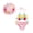 Pink, variant on Infant Baby Girl Flower Swimsuit 3Pcs Halter Triangle Tops Ruffle Bottoms Sun Hat Bikini Set Bathing Suit Swimwear