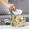 thumbnail image 6 of Kdxio Gnomes Bees And Sunflowers Print Tissue Box Cover,Square Decorative PU Leather Facial Paper Case Organizer Holder Dispenser for Bathroom,Night Stands,Desk,Car 5.2''X5.2''X5.2'', 6 of 8