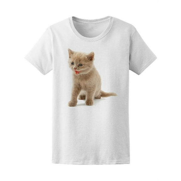 Funny Kitten Tabby Cat Baby T-Shirt Women -Image by Shutterstock, Female Small
