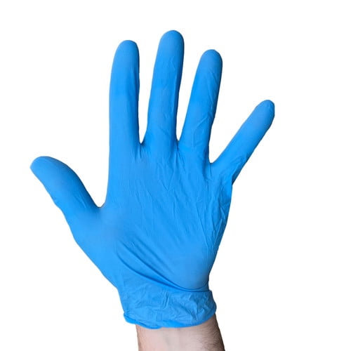 Rolled Pairs Blue Nitrile Gloves, 50 Pack