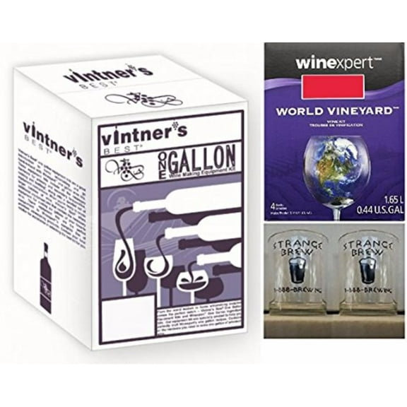 Vintner's Best One Gallon Wine Making Equipment Kit with One Gallon Merlot In...