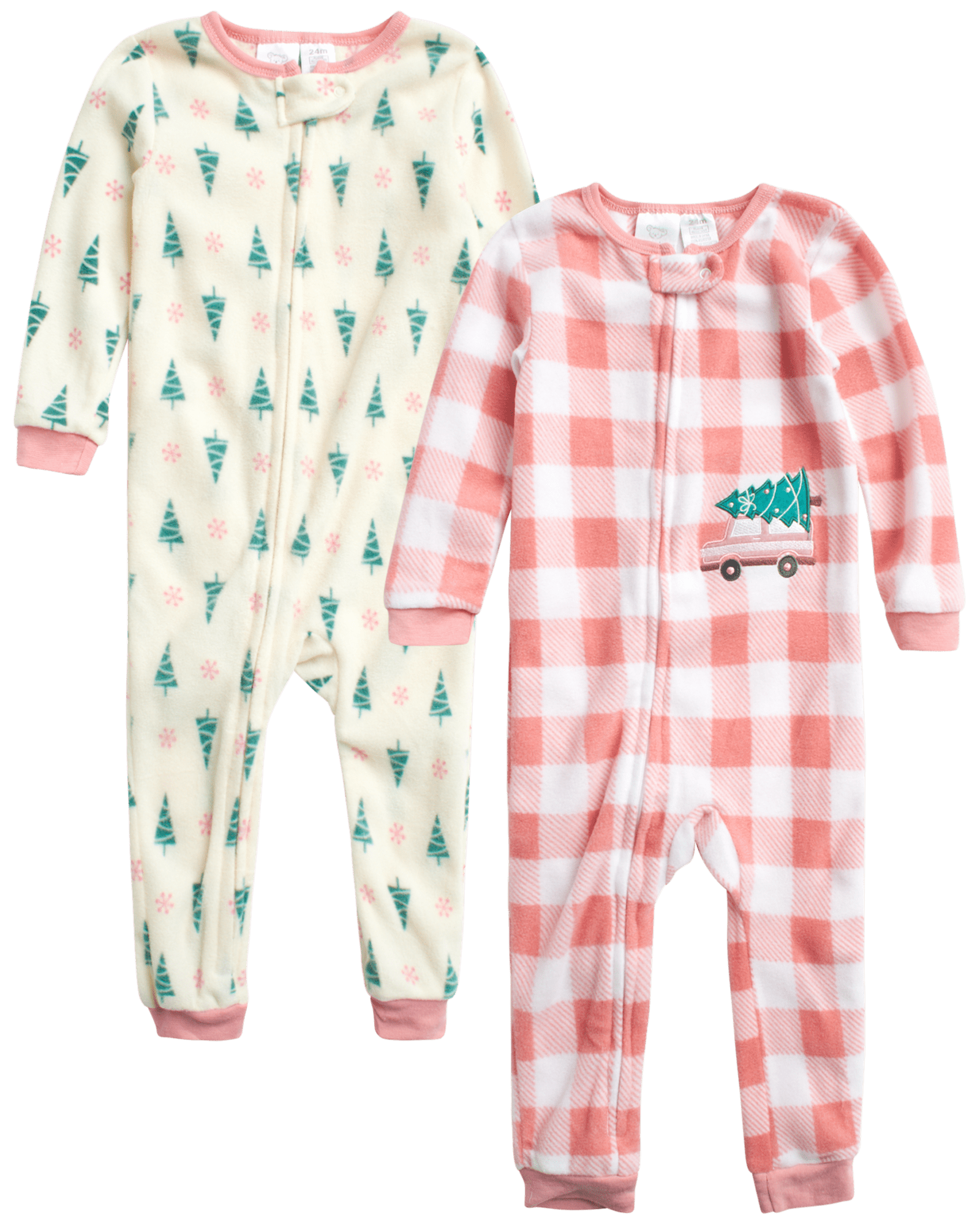 Koala Baby Girls' Blanket Sleeper 2 Pack Fleece Sleep n Play Bodysuit