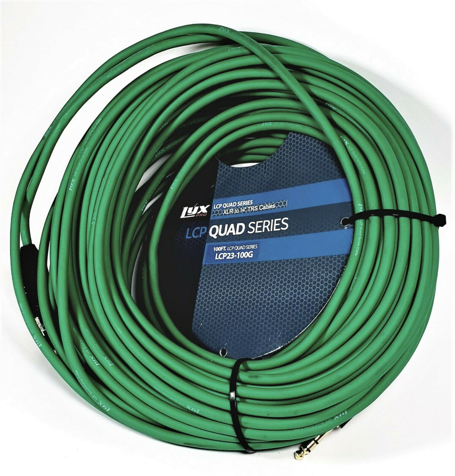LyxPro 1/4” TRS to XLR Female 100ft LCP Quad Series 4-Conductor Star Quad Cable