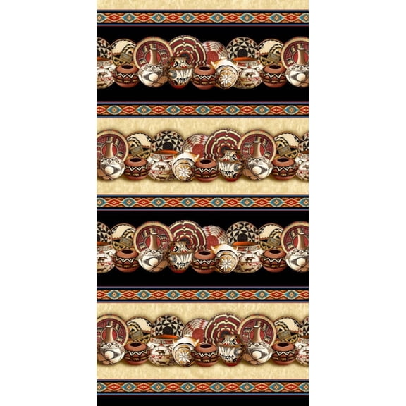 Southwest Pottery Stripe Cotton Fabric