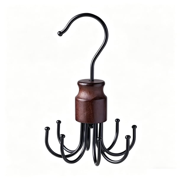 Organizador giratorio multiusos con gancho para cinturones, corbatas, bufandas y accesorios. Percha giratoria de 360 grados con ganchos metálicos. Organización de armario para bolsos y accesorios de