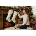thumbnail image 4 of Personalization Mall Snowflake Embroidered Initial Ivory Christmas Stockings, 4 of 4