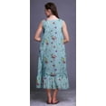 thumbnail image 3 of Bimba Baby Blue Floral Leaves & Rose Sleeveless Night Gown For Womens Cotton Printed Nightwear Ladies Sleepwear XXX-Large, 3 of 6