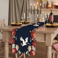 thumbnail image 2 of Table Runners 108 Inches Long Dress Scarves, Navy Blue Crane Farmhouse Coffee/Dining/Kitchen Table Runner for Living Room, Vintage Red Teal Spring Floral Botanical 13x108 Inch, 2 of 9