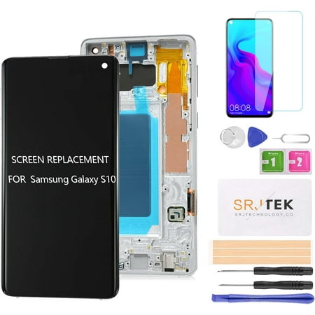Original for Samsung Galaxy S10 Screen Replacement for Galaxy S10 LCD for Samsung S10 Display for Galaxy S10 Digitizer for SM-G973F SM-G973U Touch Screen Assenbly Repair Parts with Frame (Black)