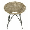 thumbnail image 2 of SAFAVIEH Sierra Rattan Mid-Century Nautical Accent Chair, Grey Wash/Dark Steel, 2 of 7