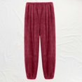 thumbnail image 2 of LEKODE Womens Fashion Fuzzy Pajama Pants Casual Winter Drawstring Fleece Pajama Bottoms with Pockets Red M, 2 of 3