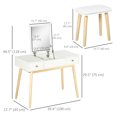 thumbnail image 3 of HOMCOM Ensemble de Coiffeuse avec Miroir et Tabouret 2 Tiroirs, 3 of 10