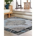 thumbnail image 3 of Traditional Rine Collection Area Rug 7'6" Square - Blue-Gray, 3 of 5